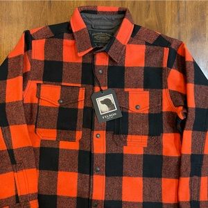 Filson Mackinaw Jac Shirt Men’S Medium Black Blaze Wool New With Tags!